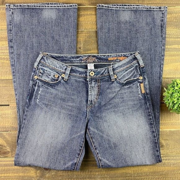 SILVER Denim - Silver Jeans Mirage Flare Wide Leg Jeans Women's Sz. 29 w/ 31.5" Inseam Low Rise